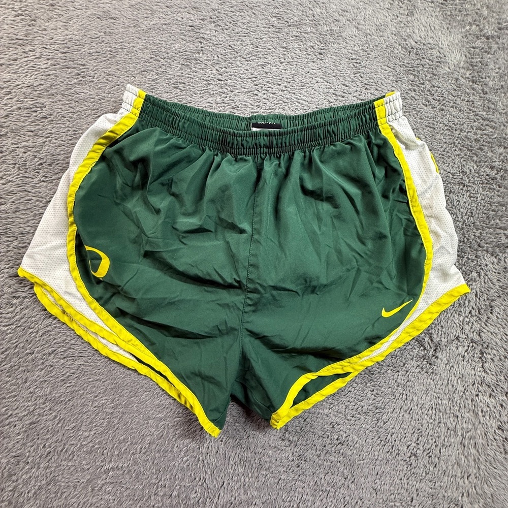 Nike Oregon Ducks Womens Lined Running Shorts Dri Fit Size S Green UofO